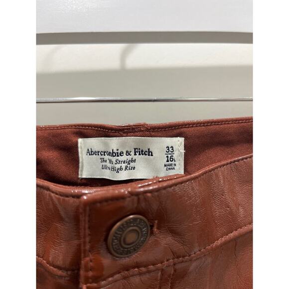 NWT Abercrombie & Fitch The 90’s Straight Ultra High Rise Pants Sz 33 / 16 Long - Picture 5 of 8